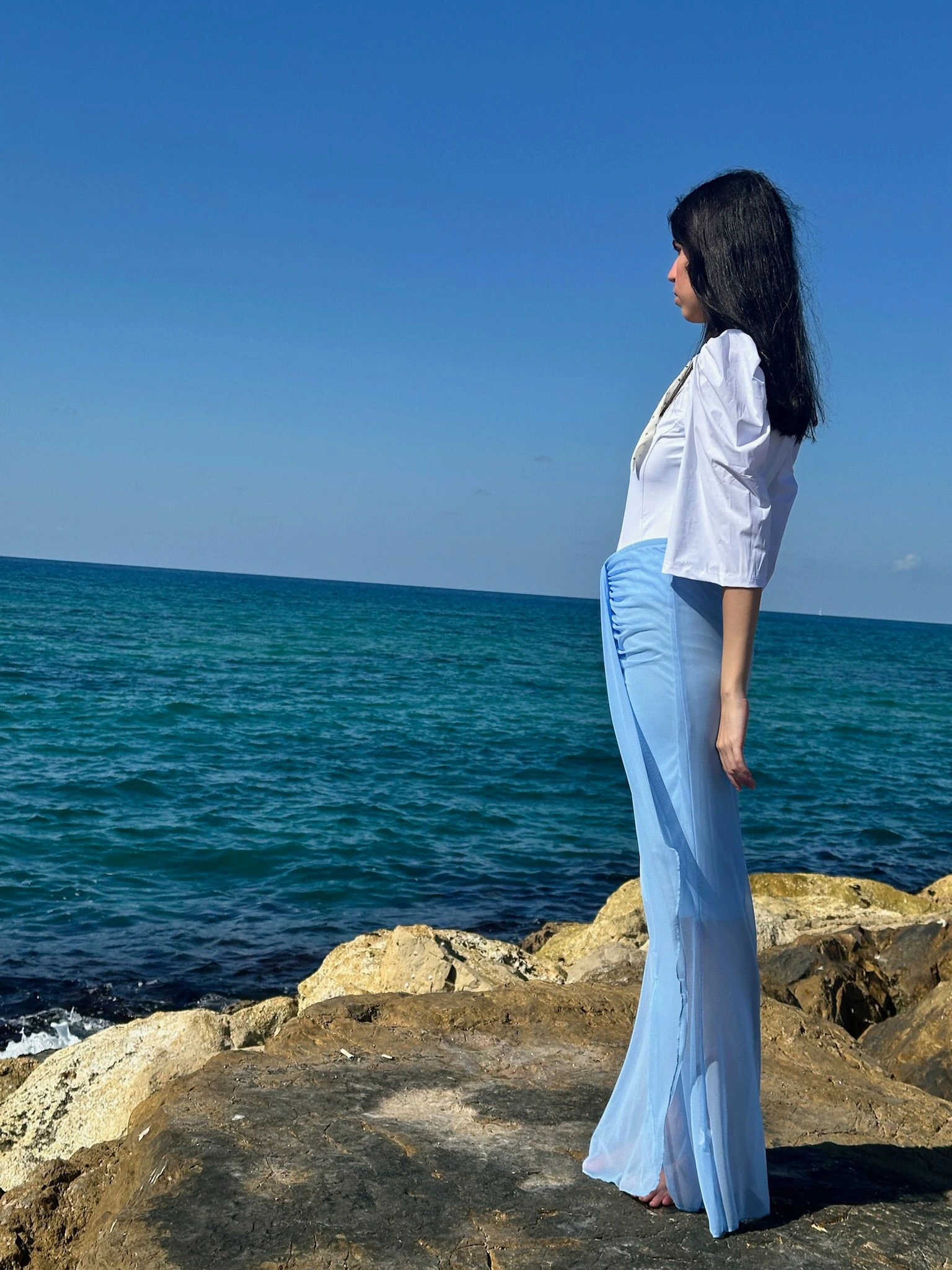 LIGHT BLUE SWIM - SKIRT